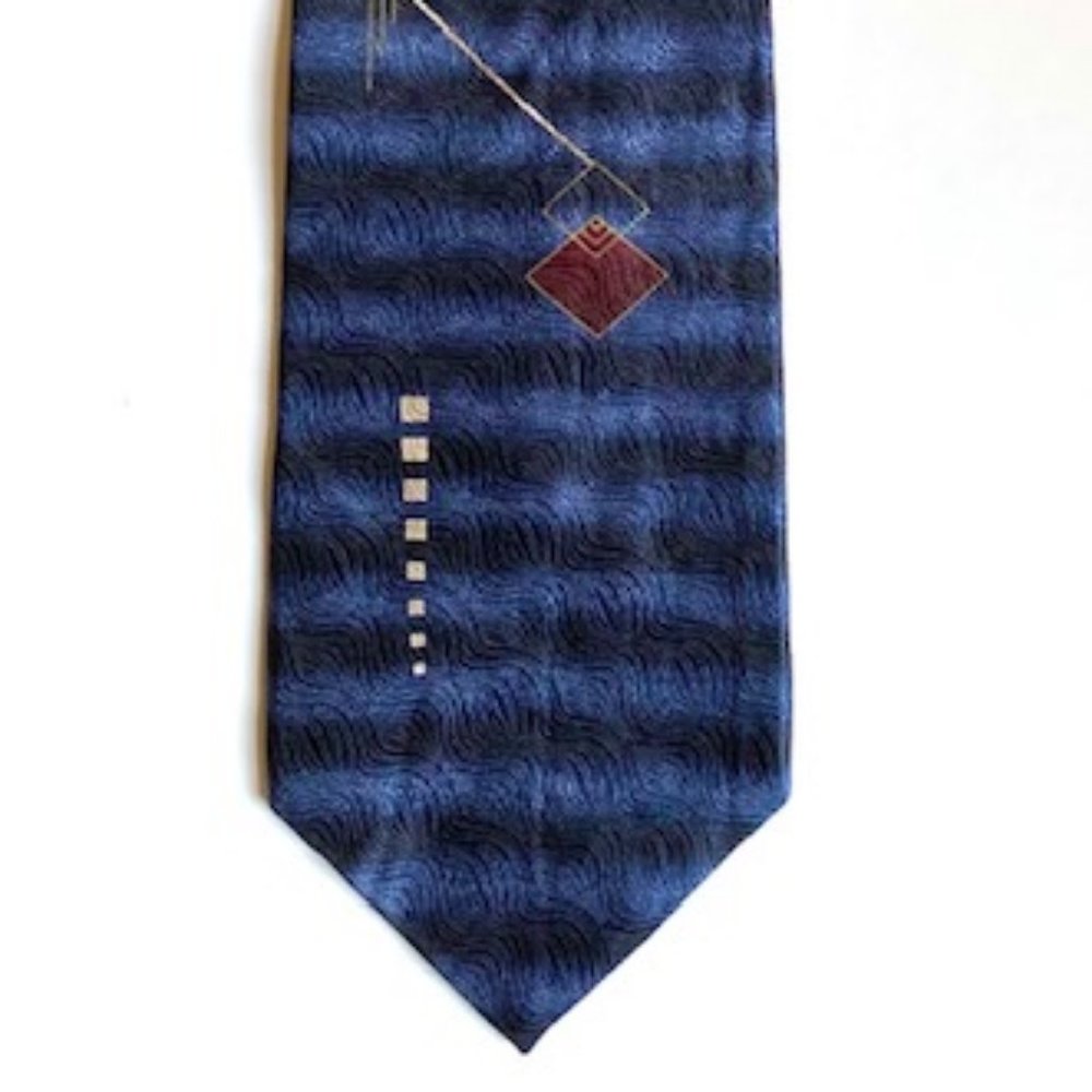 Navy Blue 100% Silk Haggar Collections Necktie